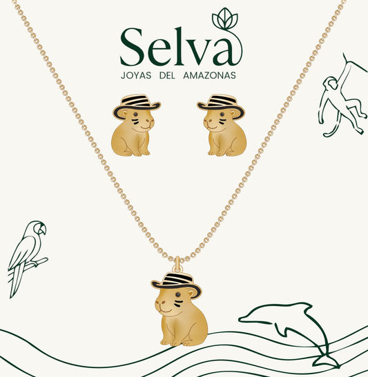 Set Capibara Sombrero Vueltiao